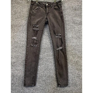 American Eagle Outfitters Jeans Womens‎ 6 Black Jegging Distressed Skinny Ripped